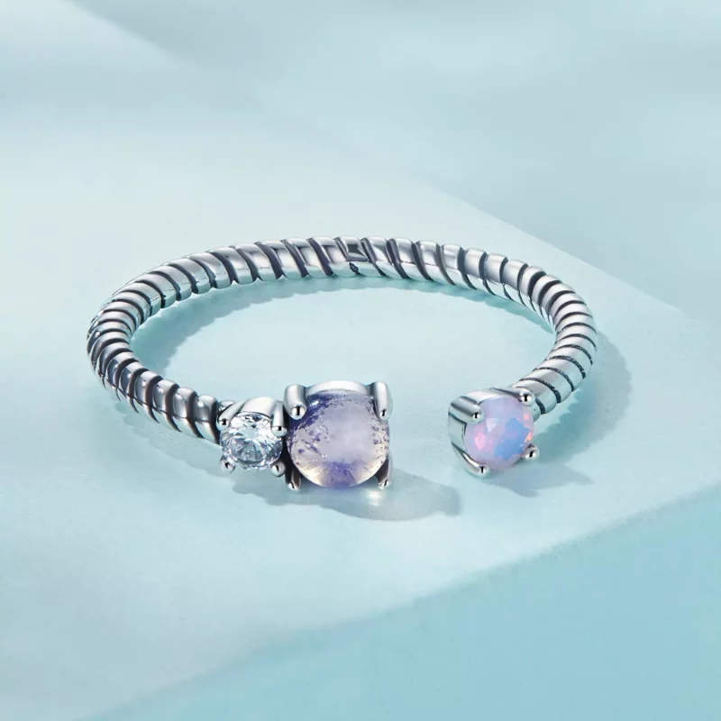 (afbeelding voor) Pandora Style Gem Twist Open Ring - SCR839 - Bekijken 3