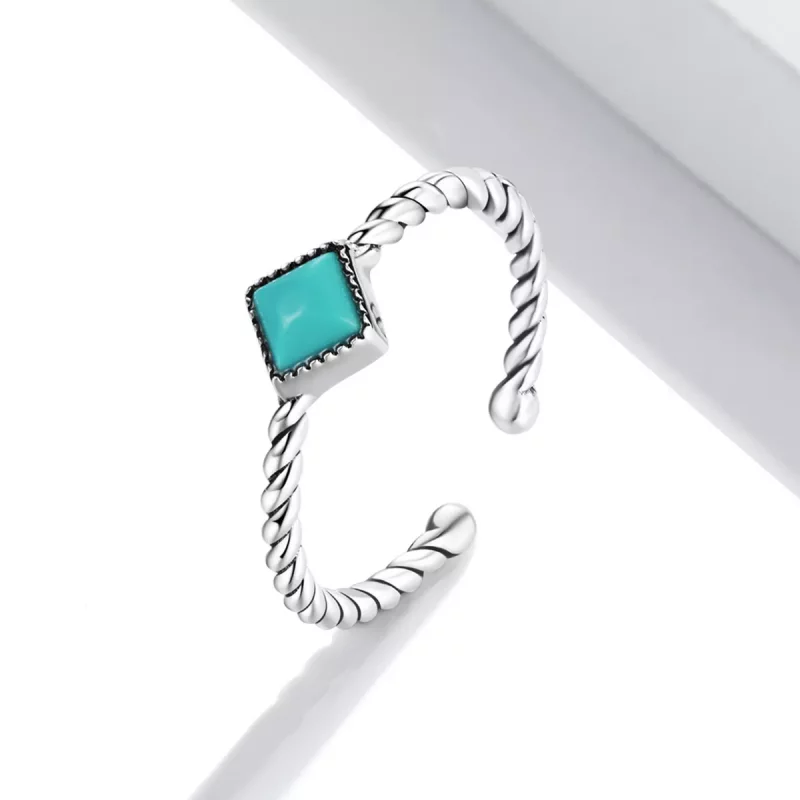 (afbeelding voor) Pandora Style Geometrisch Turkoois Open Ring - SCR753 - Bekijken 2