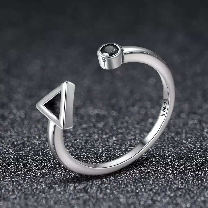 (afbeelding voor) Pandora Style Geometrische beweging Open Ring - SCR144 - Bekijken 3