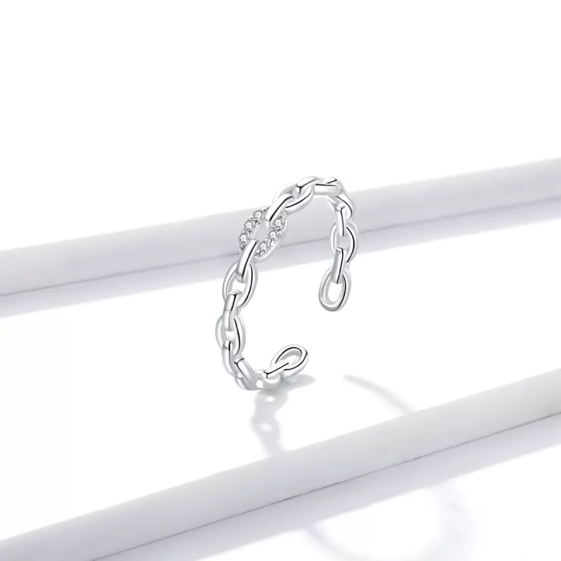 (afbeelding voor) Pandora Style Geometrische ketting Open Ring - BSR145 - Bekijken 3
