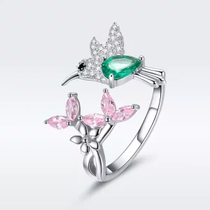 Pandora Style Geschenk van kolibrie Open Ring - BSR016 (afbeelding voor) Pandora Style Geschenk van kolibrie Open Ring - BSR016