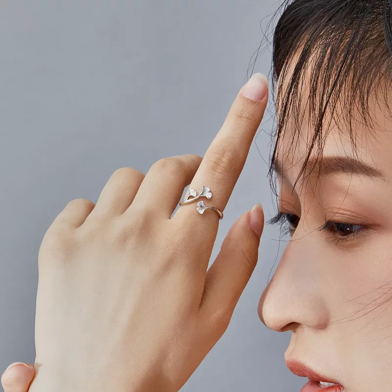 (afbeelding voor) Pandora Style Ginkgo blad Open Ring - BSR097 - Bekijken 7