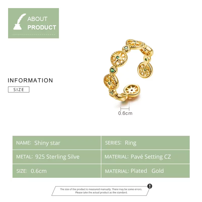 (afbeelding voor) Pandora Style Glanzende ster Open Ring - SCR518 - Bekijken 8
