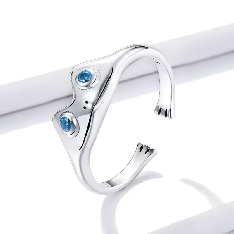 (afbeelding voor) Pandora Style Grappige Kikker Open Ring - BSR197 - Bekijken 2