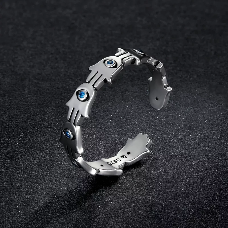(afbeelding voor) Pandora Style Hand van Fatima Open Ring - BSR237 - Bekijken 5