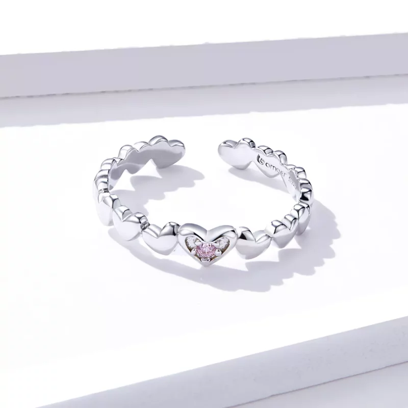 (afbeelding voor) Pandora Style Hart Spiegel Open Ring - BSR100 - Bekijken 3