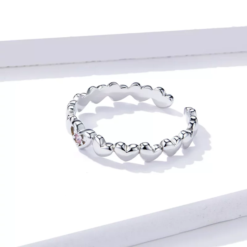 (afbeelding voor) Pandora Style Hart Spiegel Open Ring - BSR100 - Bekijken 4