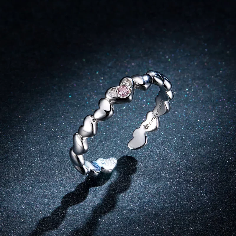 (afbeelding voor) Pandora Style Hart Spiegel Open Ring - BSR100 - Bekijken 5