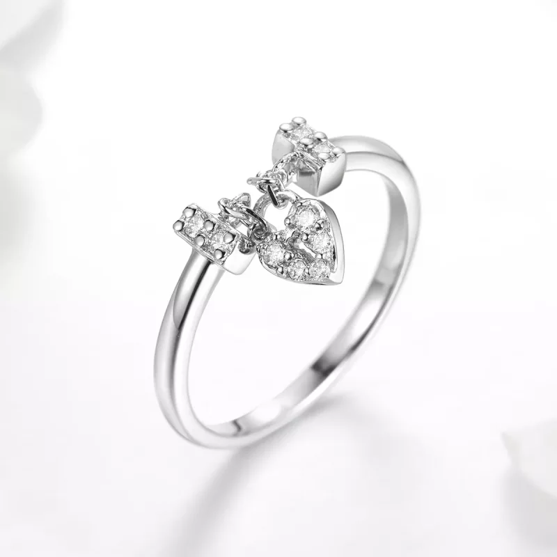 (afbeelding voor) Pandora Style Hartslot Ring - SCR466 - Bekijken 2