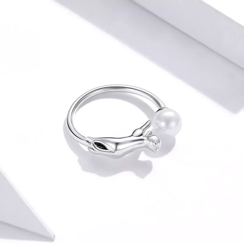 (afbeelding voor) Pandora Style Kat speelt bal Open Ring - SCR683 - Bekijken 4