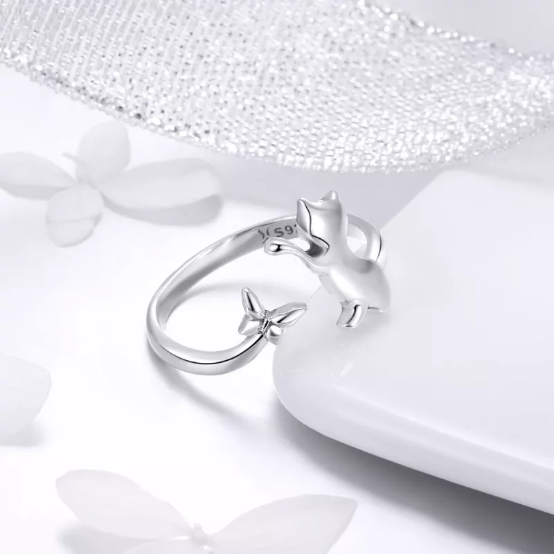 (afbeelding voor) Pandora Style Katten gezelschap Open Ring - SCR443 - Bekijken 3