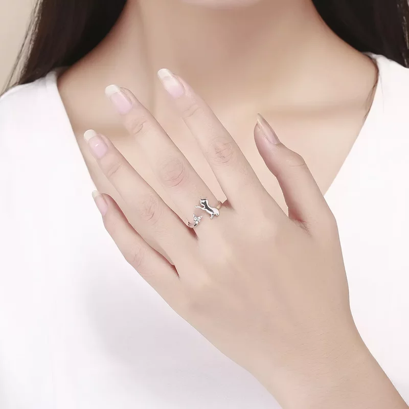 (afbeelding voor) Pandora Style Katten gezelschap Open Ring - SCR443 - Bekijken 5