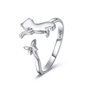 Pandora Style Katten gezelschap Open Ring - SCR443 (afbeelding voor) Pandora Style Katten gezelschap Open Ring - SCR443