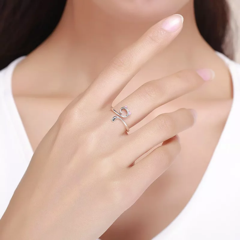 (afbeelding voor) Pandora Style Katten verliefd Open Ring - SCR341 - Bekijken 3