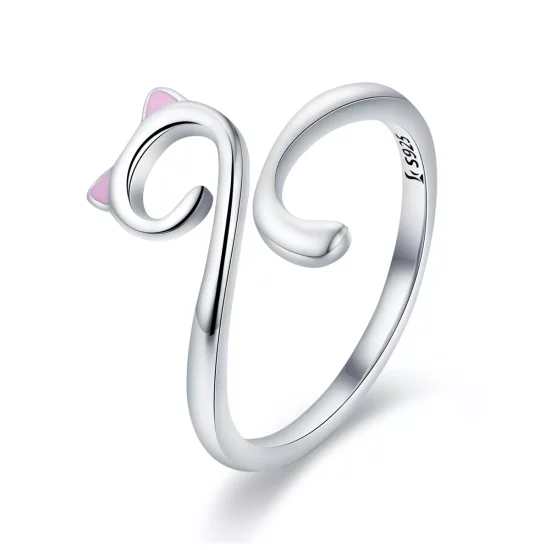(afbeelding voor) Pandora Style Katten verliefd Open Ring - SCR341