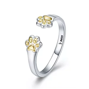 Pandora Style Kattenpoot Open Ring - SCR430 (afbeelding voor) Pandora Style Kattenpoot Open Ring - SCR430