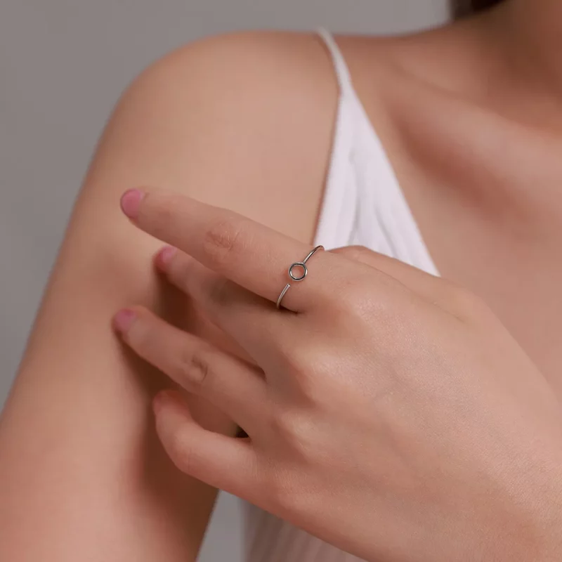 (afbeelding voor) Pandora Style Kleine Cirkel Open Ring - BSR204 - Bekijken 6