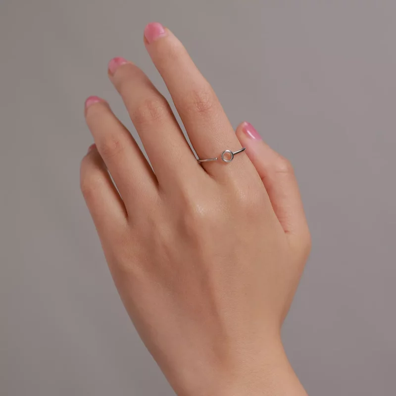 (afbeelding voor) Pandora Style Kleine Cirkel Open Ring - BSR204 - Bekijken 8