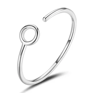 Pandora Style Kleine Cirkel Open Ring - BSR204 (afbeelding voor) Pandora Style Kleine Cirkel Open Ring - BSR204