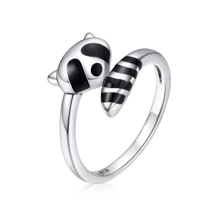 Pandora Style kleine wasbeer Open Ring - SCR652 (afbeelding voor) Pandora Style kleine wasbeer Open Ring - SCR652