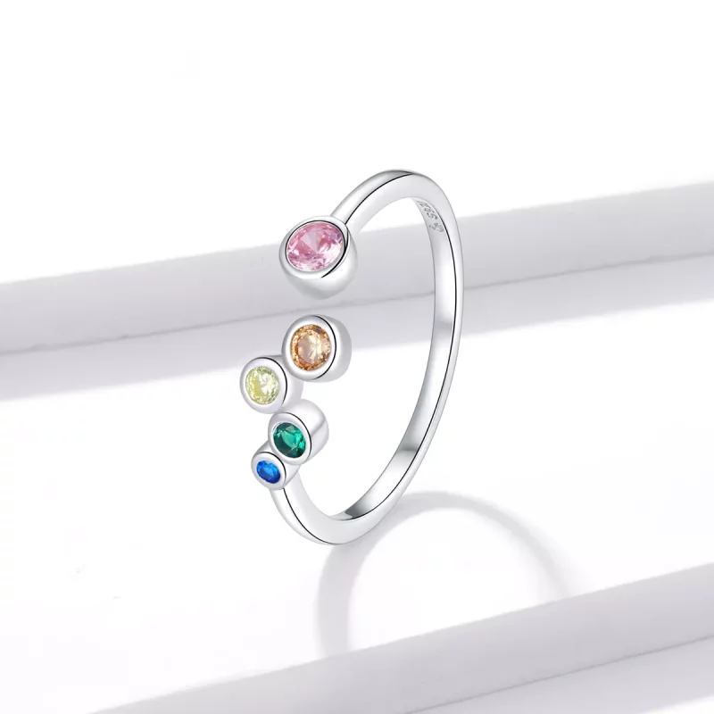 (afbeelding voor) Pandora Style Kleurrijke bubbels Open Ring - BSR149 - Bekijken 2