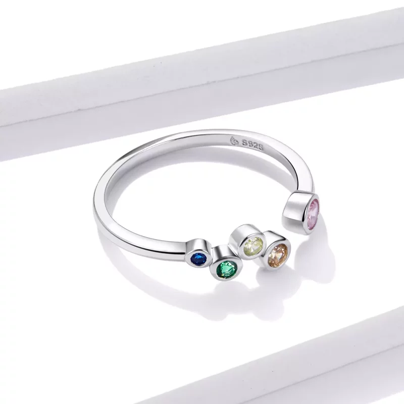 (afbeelding voor) Pandora Style Kleurrijke bubbels Open Ring - BSR149 - Bekijken 4