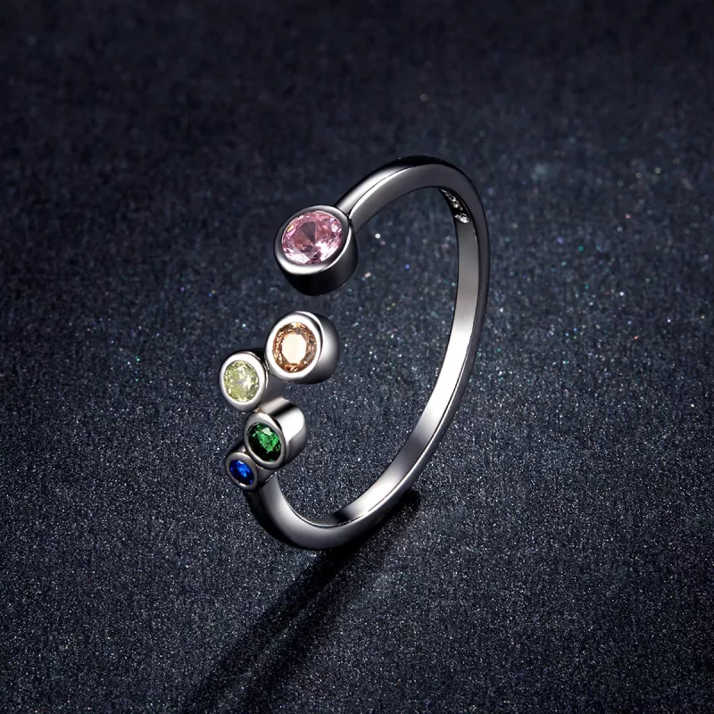 (afbeelding voor) Pandora Style Kleurrijke bubbels Open Ring - BSR149 - Bekijken 5