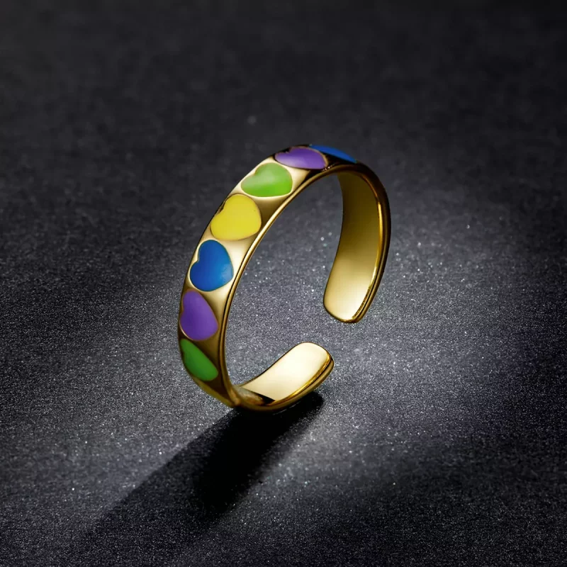 (afbeelding voor) Pandora Style Kleurrijke Harten Open Ring - BSR222 - Bekijken 5