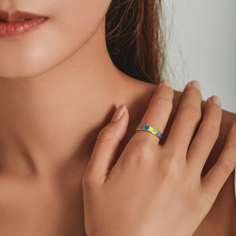 (afbeelding voor) Pandora Style Kleurrijke Harten Open Ring - BSR222 - Bekijken 7