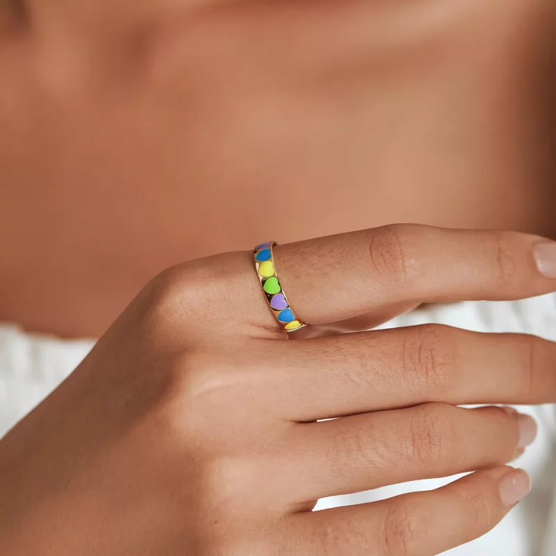 (afbeelding voor) Pandora Style Kleurrijke Harten Open Ring - BSR222 - Bekijken 8