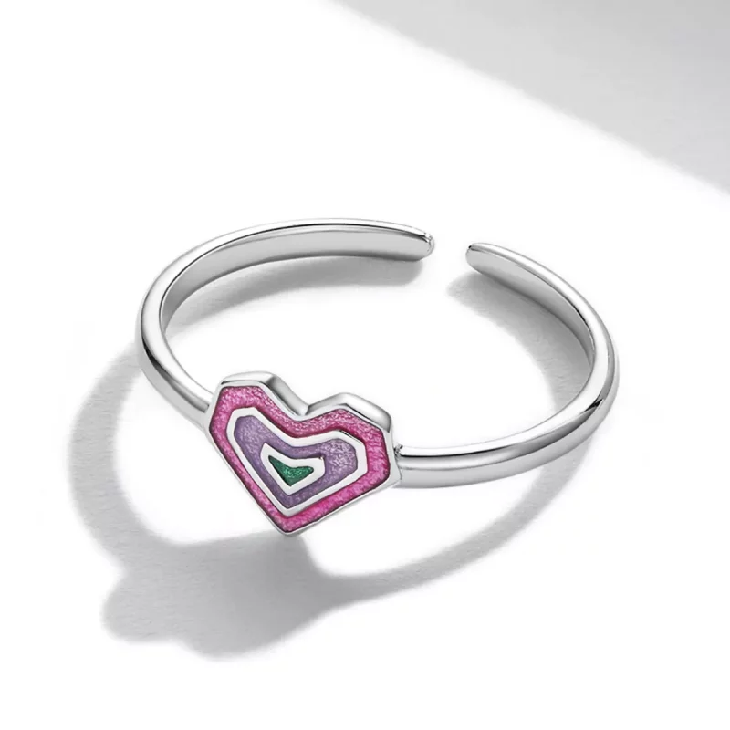 (afbeelding voor) Pandora Style Kleurrijke Harten Open Ring - SCR775 - Bekijken 3