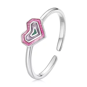 Pandora Style Kleurrijke Harten Open Ring - SCR775 (afbeelding voor) Pandora Style Kleurrijke Harten Open Ring - SCR775