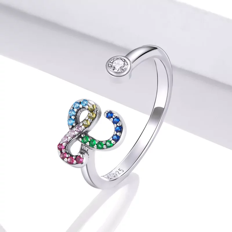 (afbeelding voor) Pandora Style Kleurrijke Letter-C Open Ring - SCR723-C - Bekijken 2