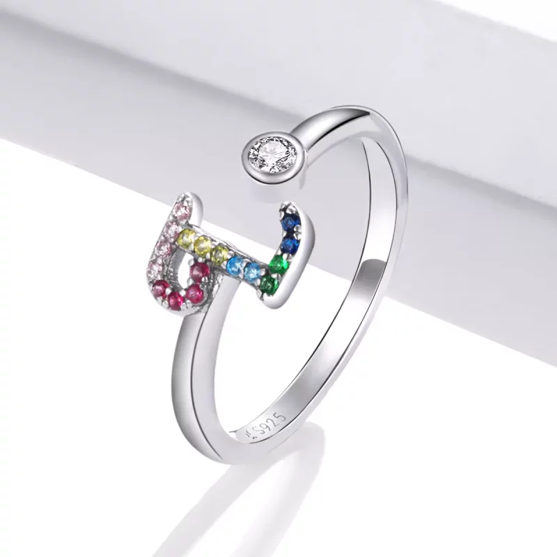 (afbeelding voor) Pandora Style Kleurrijke Letter-L Open Ring - SCR723-L - Bekijken 2