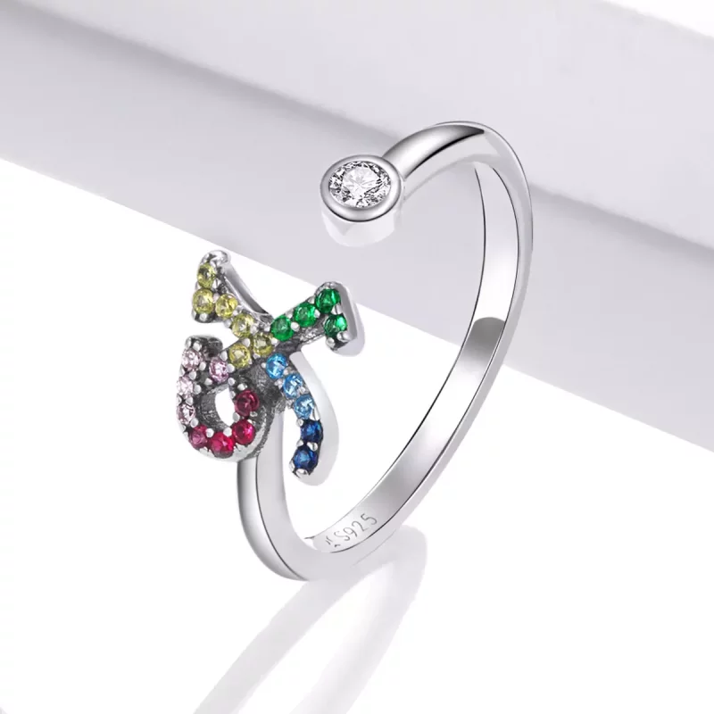 (afbeelding voor) Pandora Style Kleurrijke Letter-X Open Ring - SCR723-X - Bekijken 2