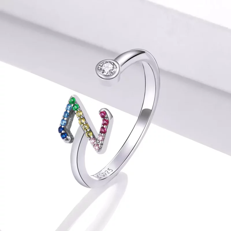 (afbeelding voor) Pandora Style Kleurrijke Letter-Z Open Ring - SCR723-Z - Bekijken 2