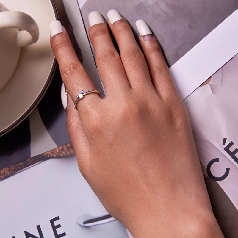 (afbeelding voor) Pandora Style Kleurrijke Maansteen Open Ring - SCR824 - Bekijken 6