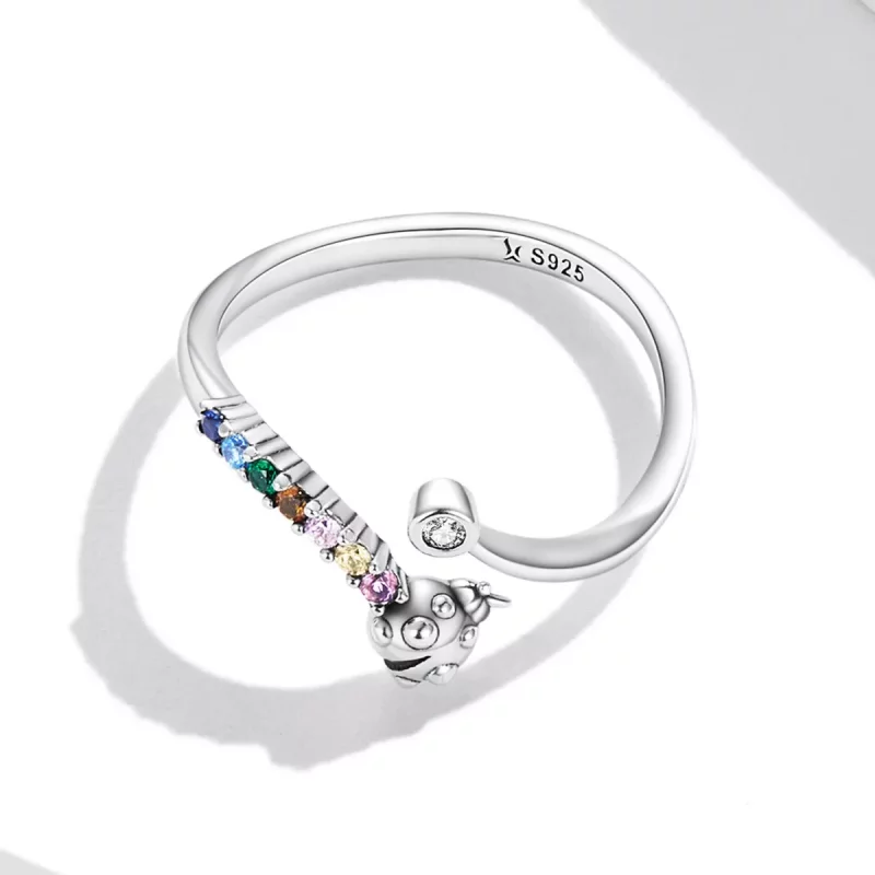 (afbeelding voor) Pandora Style Kleurrijke Zirkonium Lieveheersbeestje Open Ring - SCR785 - Bekijken 4