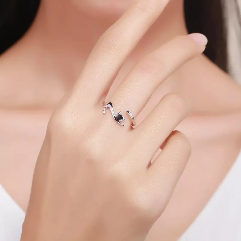(afbeelding voor) Pandora Style Kleverige kat Open Ring - SCR220 - Bekijken 3