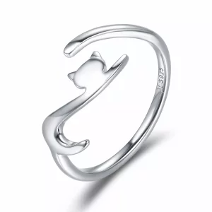 Pandora Style Kleverige kat Open Ring - SCR220 (afbeelding voor) Pandora Style Kleverige kat Open Ring - SCR220