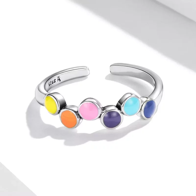 (afbeelding voor) Pandora Style Kloppende kleuren Open Ring - SCR760 - Bekijken 5