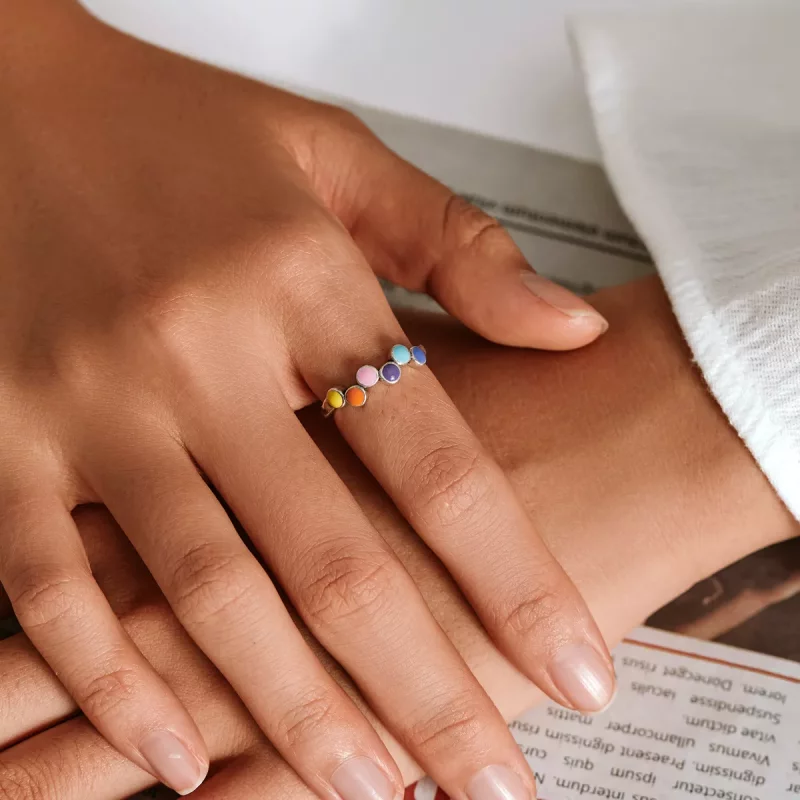 (afbeelding voor) Pandora Style Kloppende kleuren Open Ring - SCR760 - Bekijken 9