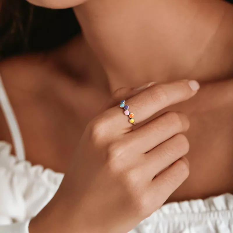 (afbeelding voor) Pandora Style Kloppende kleuren Open Ring - SCR760 - Bekijken 11