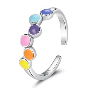 Pandora Style Kloppende kleuren Open Ring - SCR760 (afbeelding voor) Pandora Style Kloppende kleuren Open Ring - SCR760