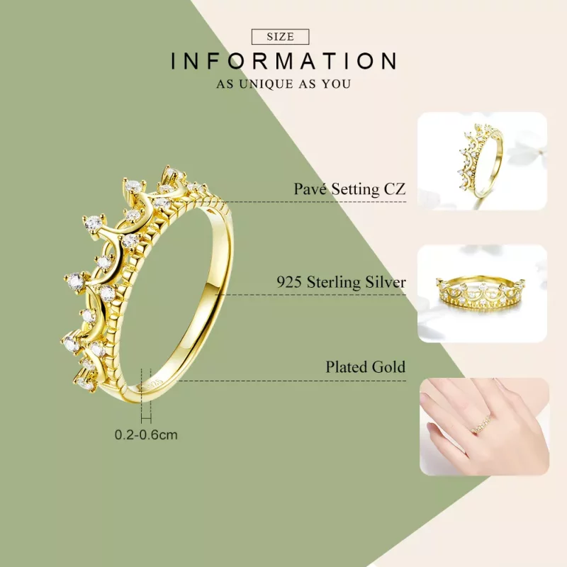 (afbeelding voor) Pandora Style Kroon Ring - SCR493 - Bekijken 3