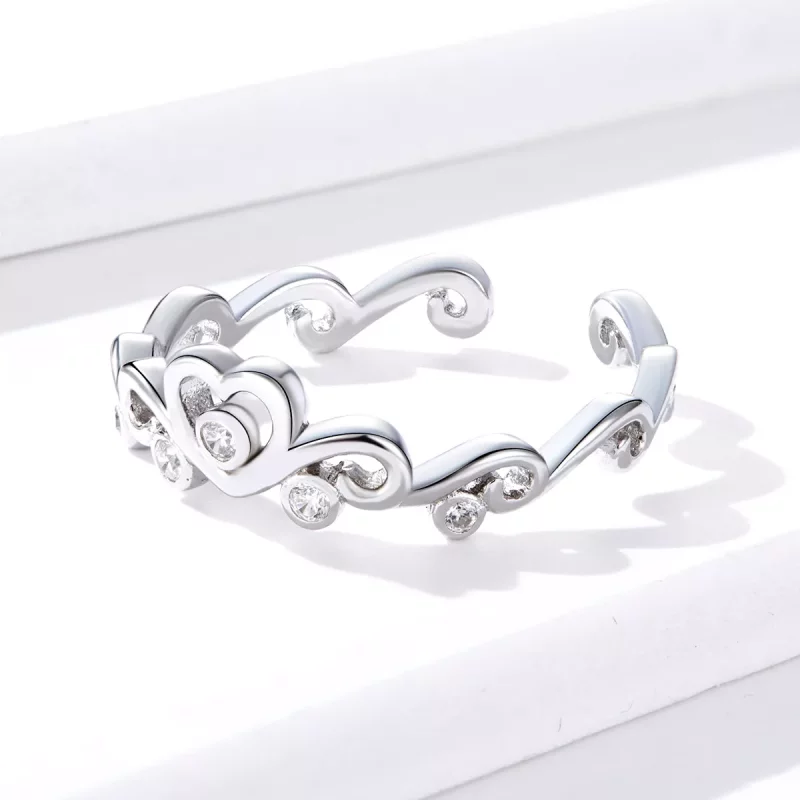(afbeelding voor) Pandora Style Kroon Zilver Open Ring - BSR105 - Bekijken 3