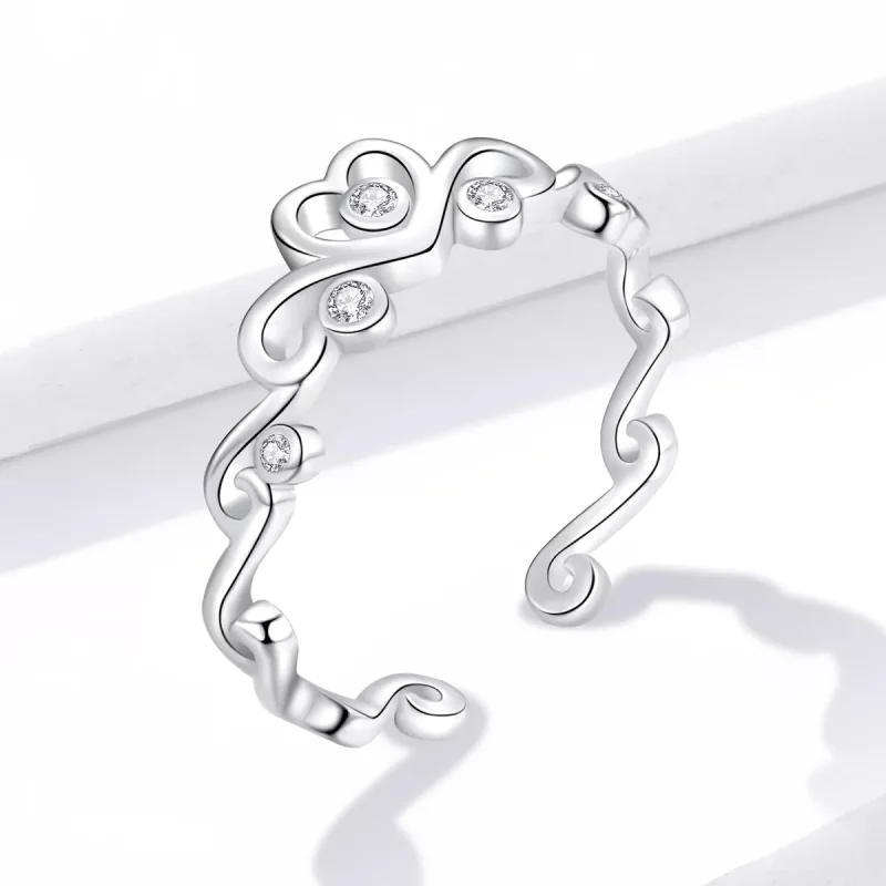 (afbeelding voor) Pandora Style Kroon Zilver Open Ring - BSR105 - Bekijken 4