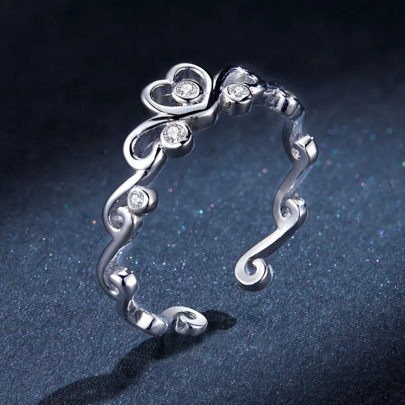 (afbeelding voor) Pandora Style Kroon Zilver Open Ring - BSR105 - Bekijken 5