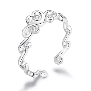 Pandora Style Kroon Zilver Open Ring - BSR105 (afbeelding voor) Pandora Style Kroon Zilver Open Ring - BSR105