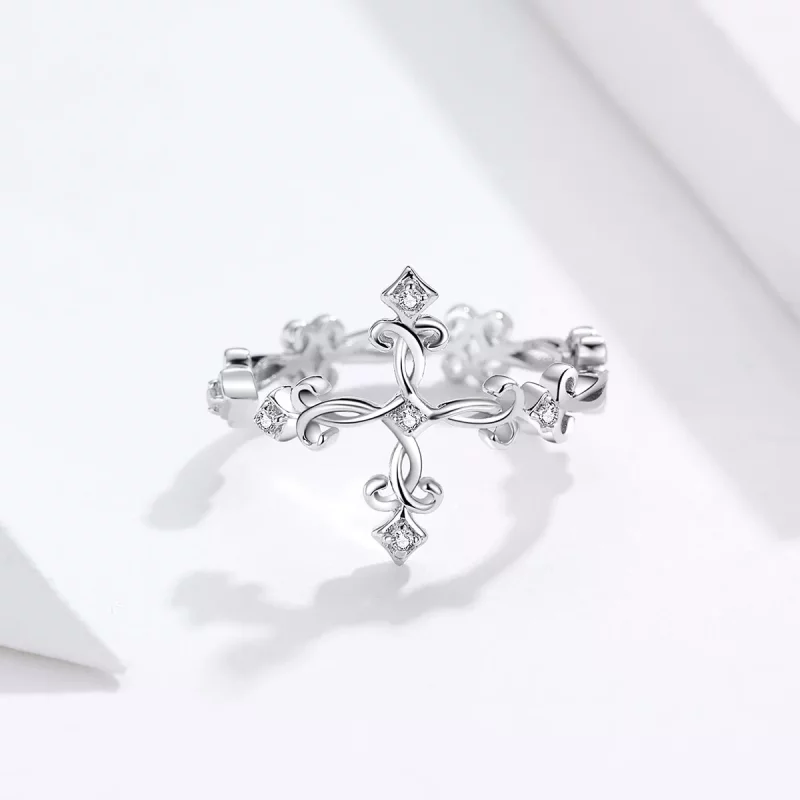 (afbeelding voor) Pandora Style Kruis Open Ring - BSR041 - Bekijken 4